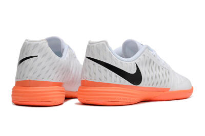 Nike Lunar Gato 2 IC Low-Tops Football Shoes - White/Black/Orange