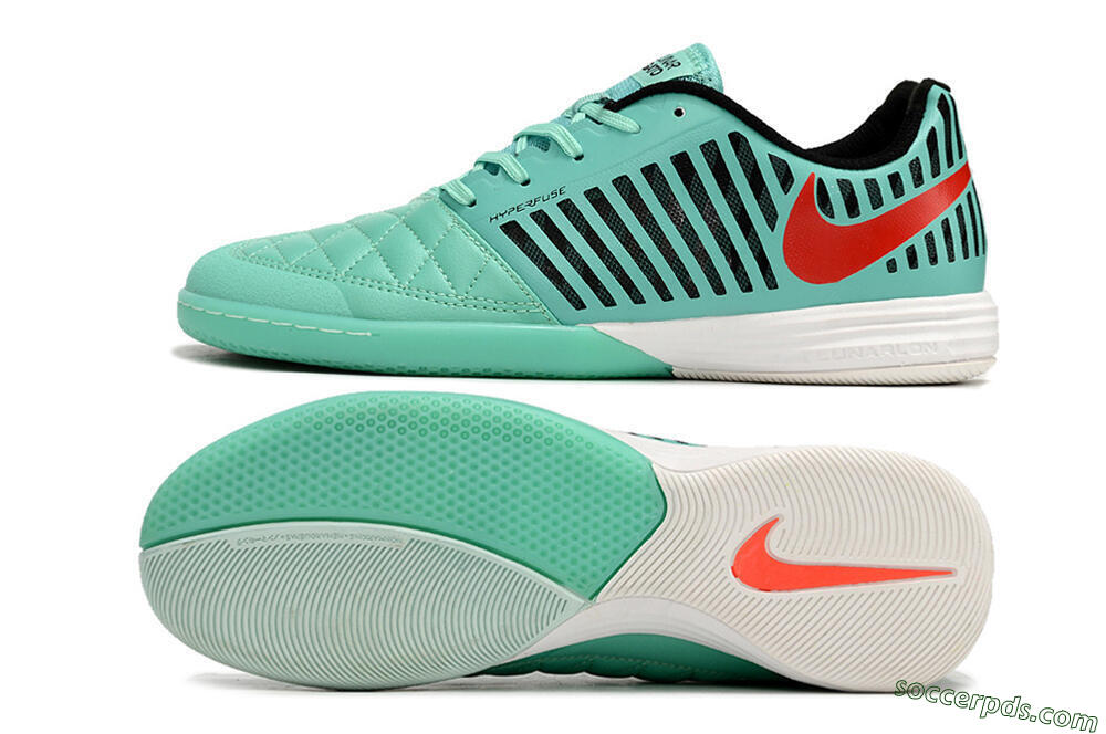 Nike Lunar Gato 2 IC Low-Tops Football Shoes - Jade/Black/Red 0