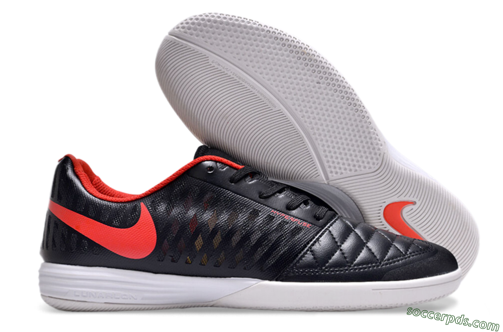 Nike Lunar Gato 2 IC Low-Tops Football Shoes - Black/Red/White 1