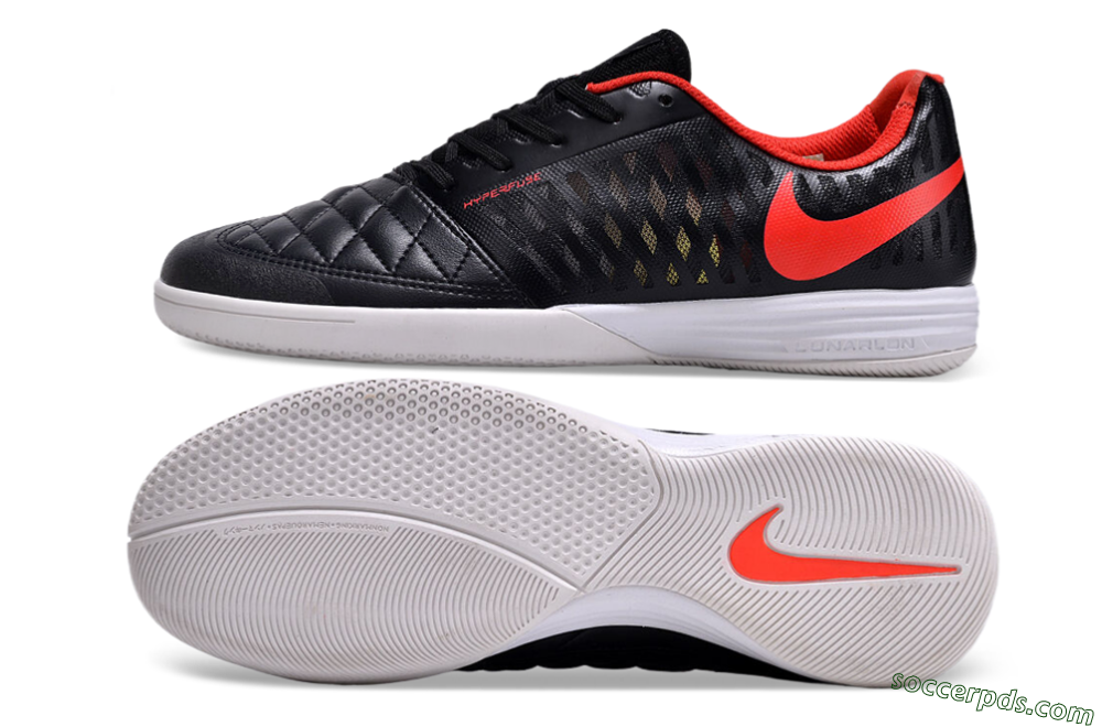 Nike Lunar Gato 2 IC Low-Tops Football Shoes - Black/Red/White 0
