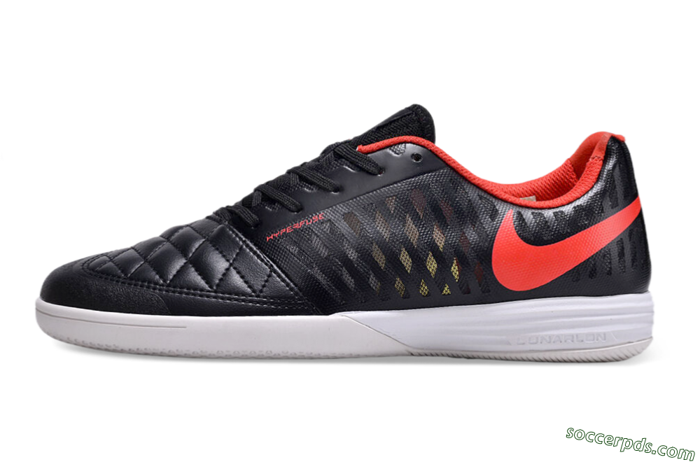 Nike Lunar Gato 2 IC Low-Tops Football Shoes - Black/Red/White 2