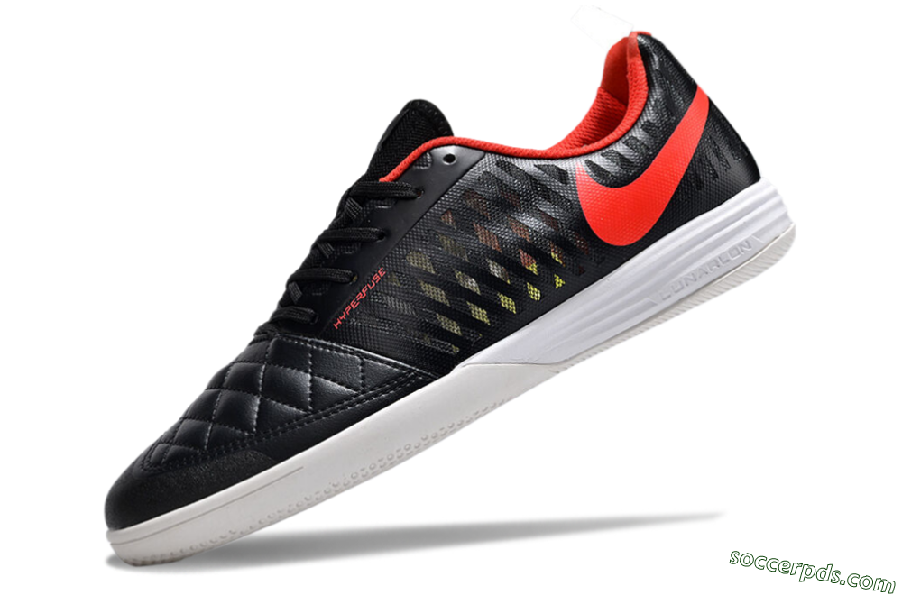 Nike Lunar Gato 2 IC Low-Tops Football Shoes - Black/Red/White 5