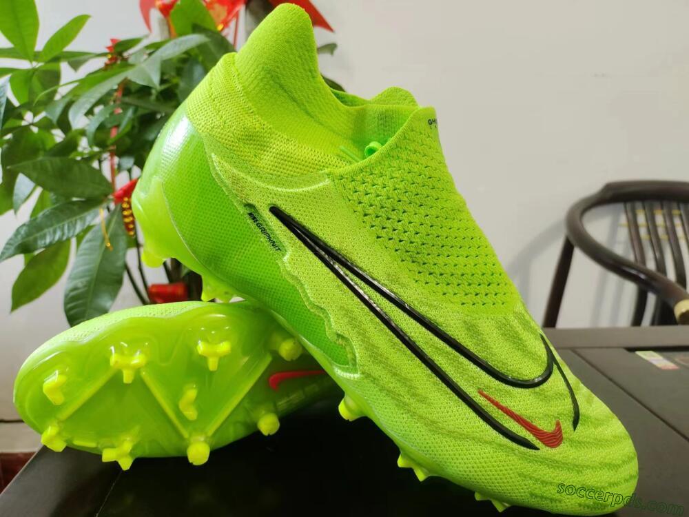 Nike Phantom GX Elite DF Link FG High-Tops Football Boots - Green/Black/Red