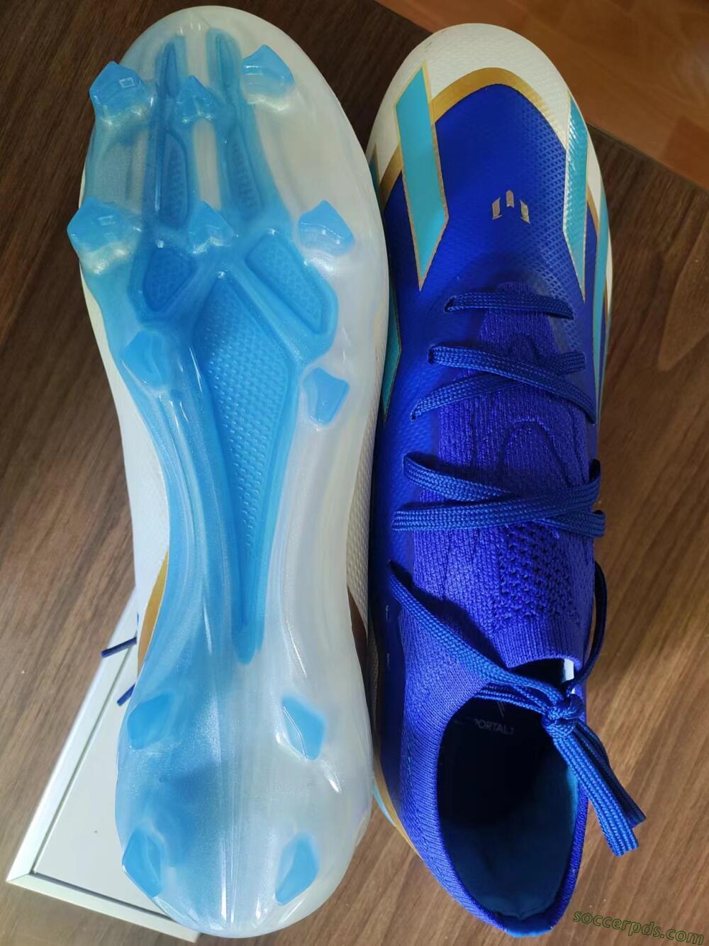 Adidas X Crazyfast.1 Messi FG Low-Tops Football Boots - Blue/Jade/Gold/White
