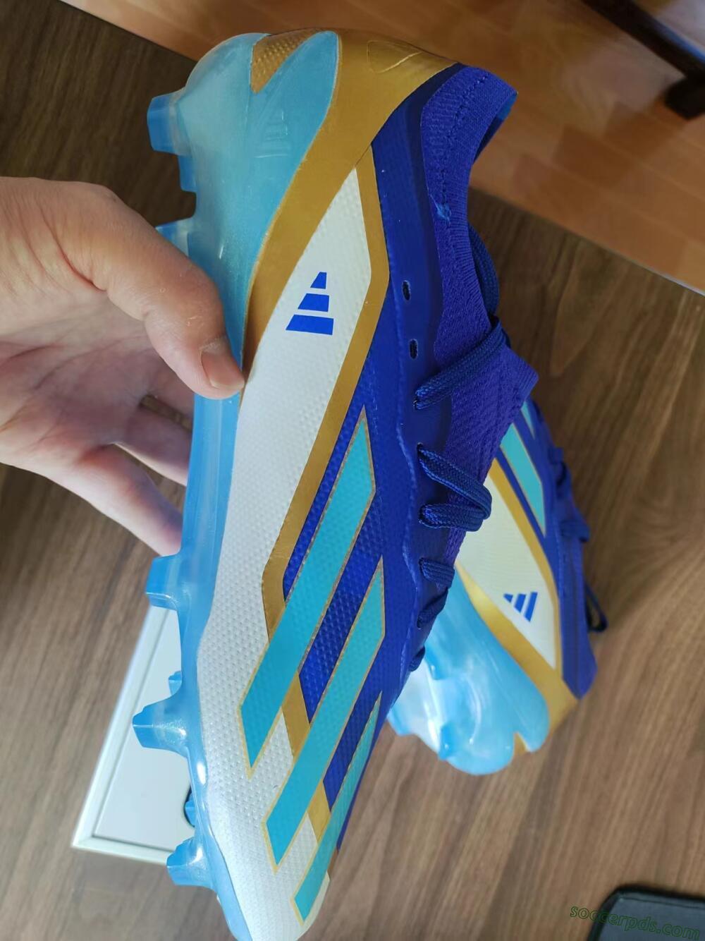Adidas X Crazyfast.1 Messi FG Low-Tops Football Boots - Blue/Jade/Gold/White