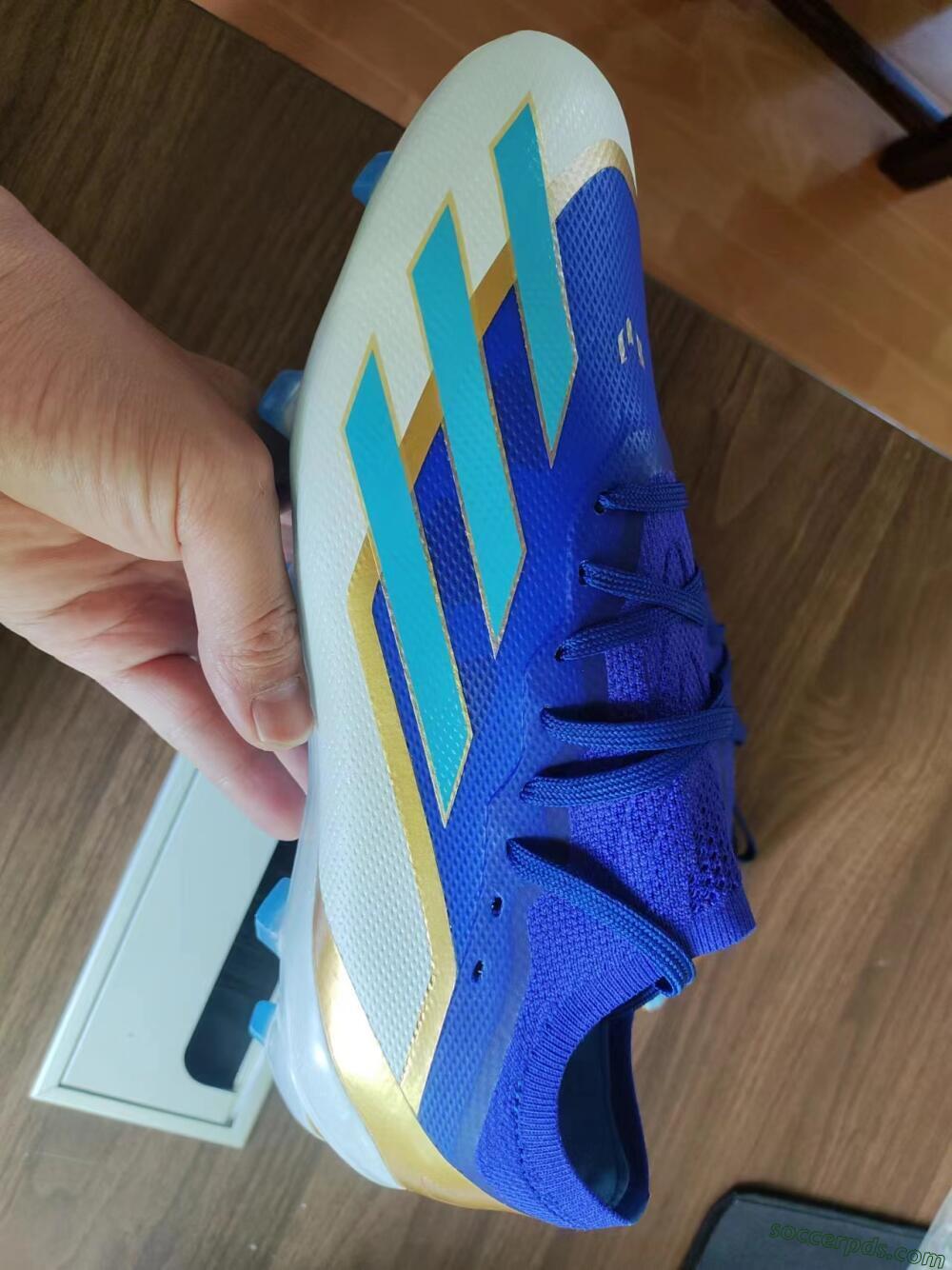 Adidas X Crazyfast.1 Messi FG Low-Tops Football Boots - Blue/Jade/Gold/White