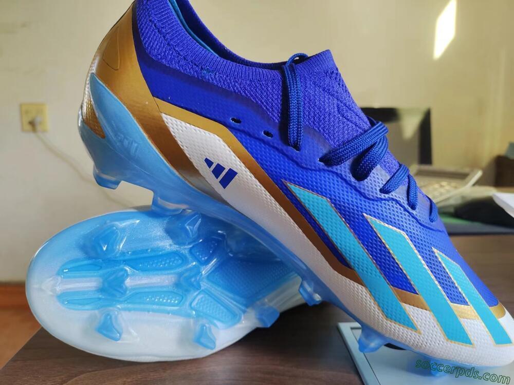 Adidas X Crazyfast.1 Messi FG Low-Tops Football Boots - Blue/Jade/Gold/White