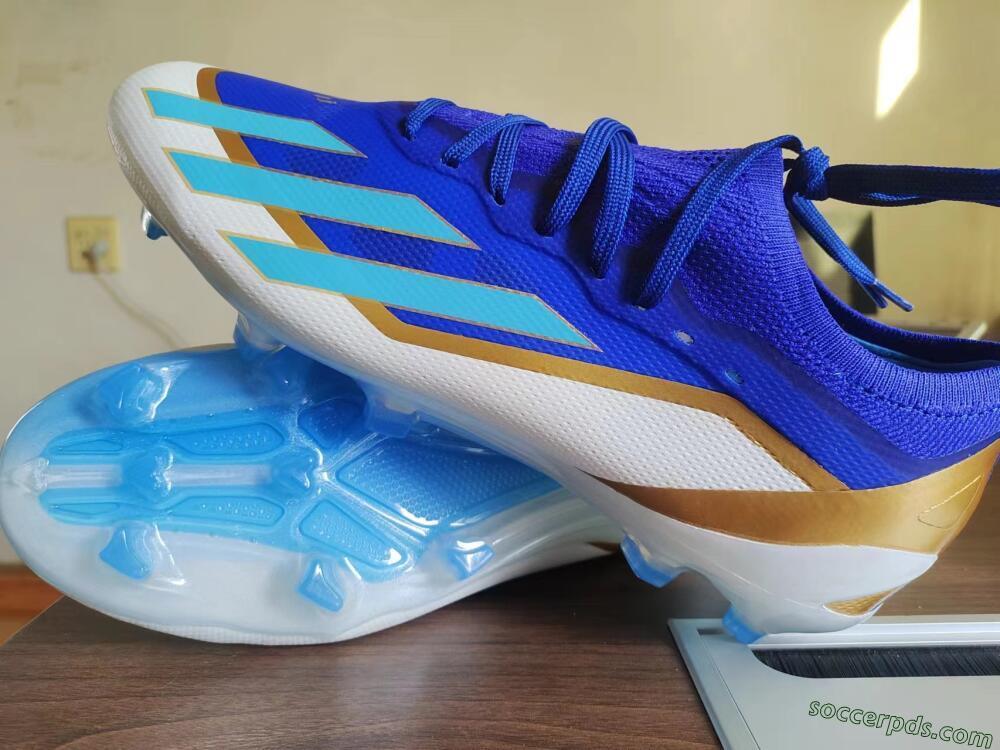 Adidas X Crazyfast.1 Messi FG Low-Tops Football Boots - Blue/Jade/Gold/White