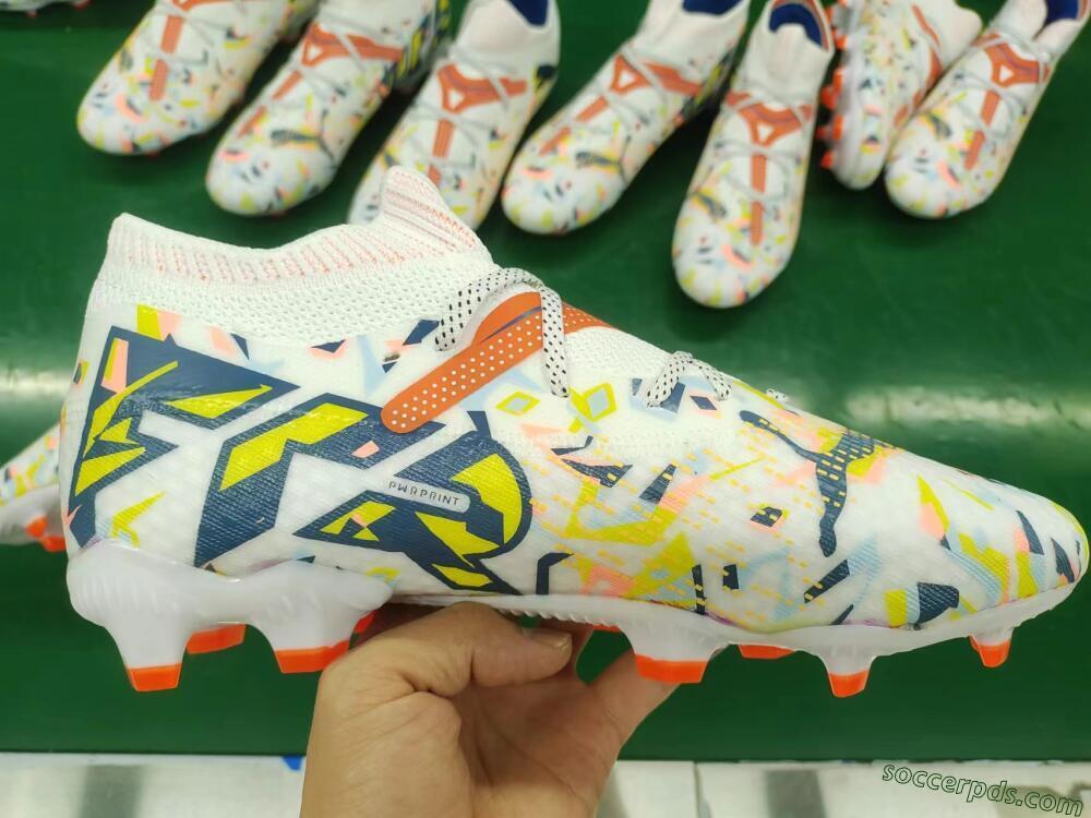 Puma Future FG Low-Tops Football Boots - White/Red/Yellow/Blue/Pink