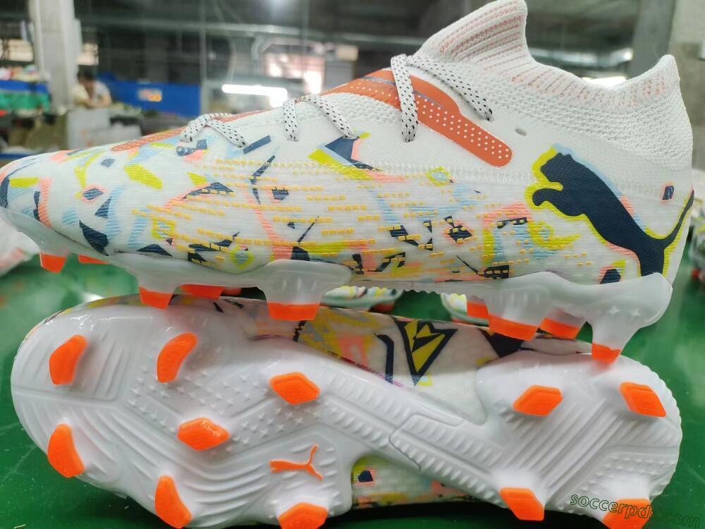 Puma Future FG Low-Tops Football Boots - White/Red/Yellow/Blue/Pink