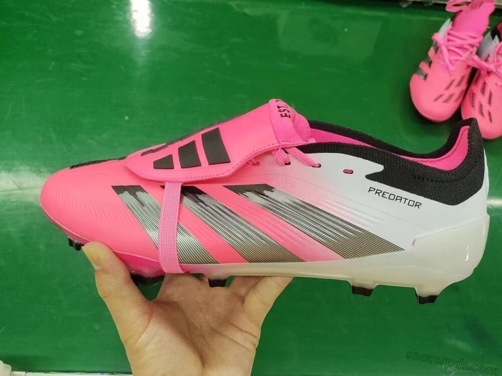 Adidas Predator Elite Foldover Tongue FG Low-Tops Football Boots - Pink/Grey/White