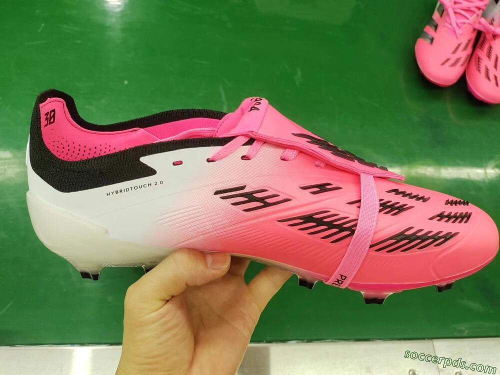 Adidas Predator Elite Foldover Tongue FG Low-Tops Football Boots - Pink/Grey/White