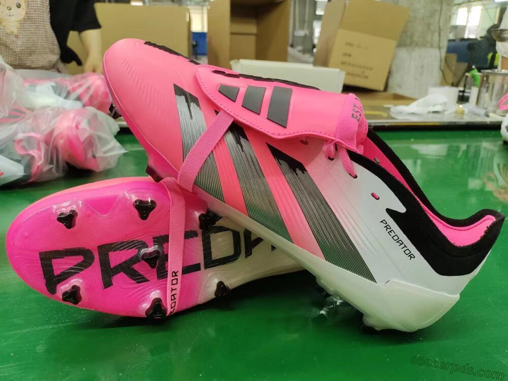 Adidas Predator Elite Foldover Tongue FG Low-Tops Football Boots - Pink/Grey/White