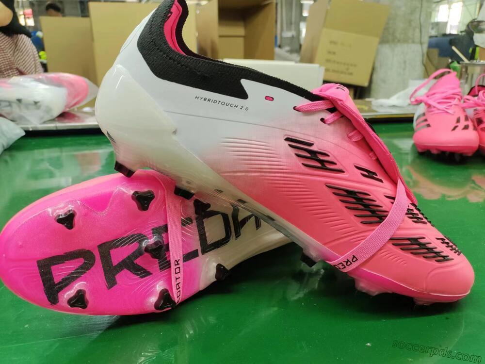 Adidas Predator Elite Foldover Tongue FG Low-Tops Football Boots - Pink/Grey/White