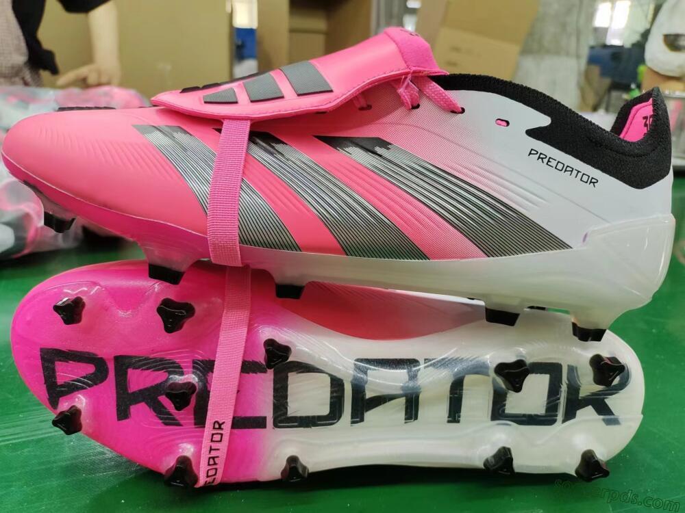 Adidas Predator Elite Foldover Tongue FG Low-Tops Football Boots - Pink/Grey/White