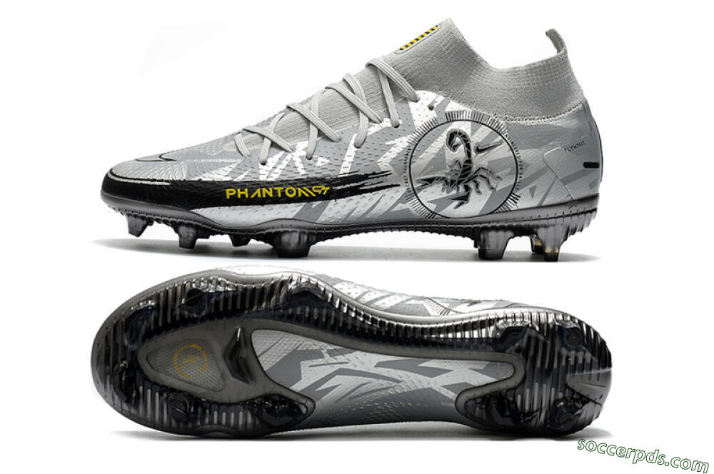 Nike Phantom Scorpion Elite DF FG High-Tops Football Boots - Silver/Yellow/Black 0