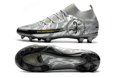 Nike Phantom Scorpion Elite DF FG High-Tops Football Boots - Silver/Yellow/Black