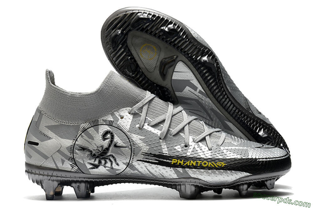 Nike Phantom Scorpion Elite DF FG High-Tops Football Boots - Silver/Yellow/Black 1