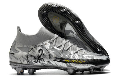Nike Phantom Scorpion Elite DF FG High-Tops Football Boots - Silver/Yellow/Black