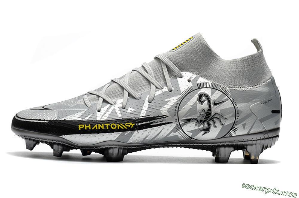 Nike Phantom Scorpion Elite DF FG High-Tops Football Boots - Silver/Yellow/Black 2