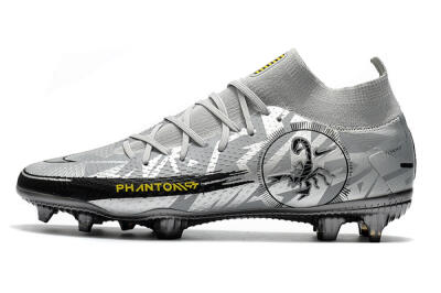 Nike Phantom Scorpion Elite DF FG High-Tops Football Boots - Silver/Yellow/Black