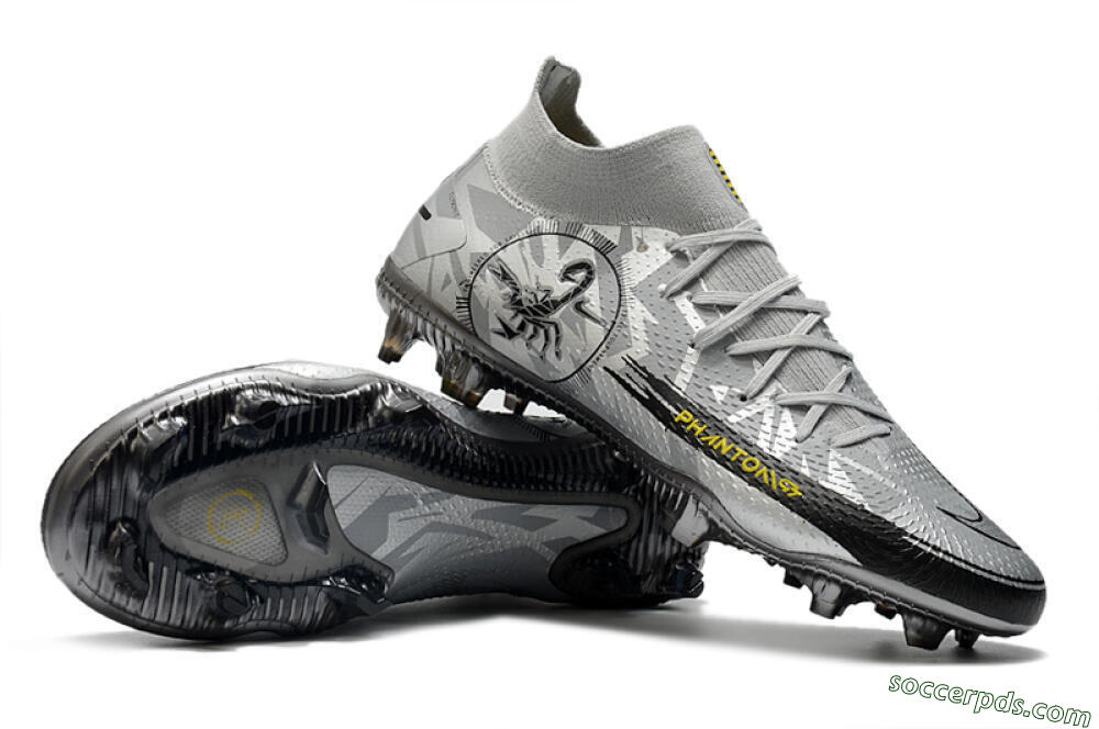 Nike Phantom Scorpion Elite DF FG High-Tops Football Boots - Silver/Yellow/Black 3