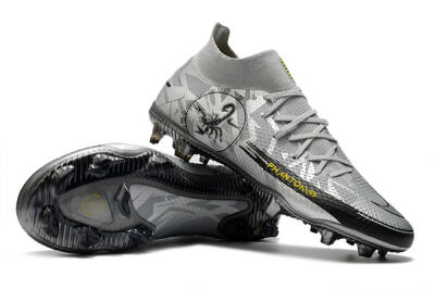 Nike Phantom Scorpion Elite DF FG High-Tops Football Boots - Silver/Yellow/Black