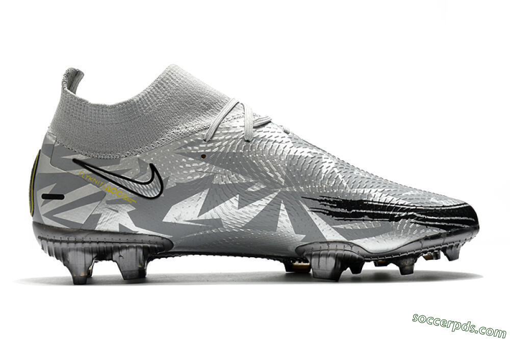 Nike Phantom Scorpion Elite DF FG High-Tops Football Boots - Silver/Yellow/Black 7