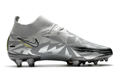 Nike Phantom Scorpion Elite DF FG High-Tops Football Boots - Silver/Yellow/Black