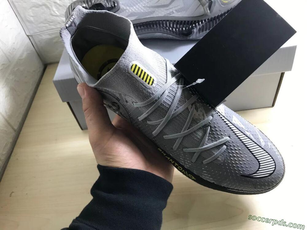 Nike Phantom Scorpion Elite DF FG High-Tops Football Boots - Silver/Yellow/Black