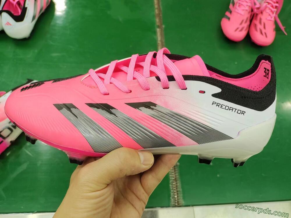 Adidas Predator Elite Foldover Tongue FG Low-Tops Football Boots - Pink/Grey/White