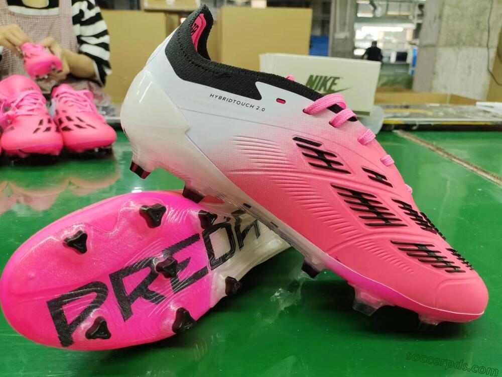 Adidas Predator Elite Foldover Tongue FG Low-Tops Football Boots - Pink/Grey/White