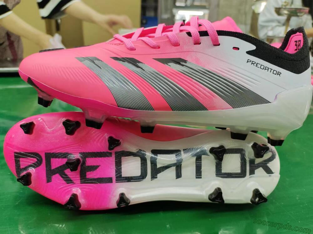 Adidas Predator Elite Foldover Tongue FG Low-Tops Football Boots - Pink/Grey/White
