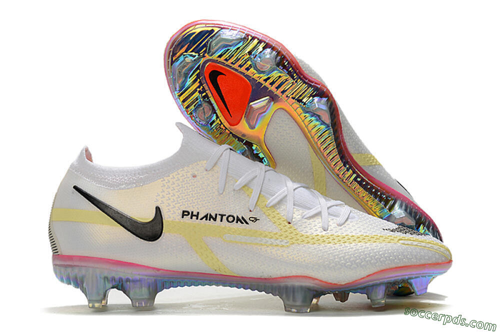 Nike Phantom GT 2 Elite FG Low-Tops Football Boots - White/Yellow/Black 1