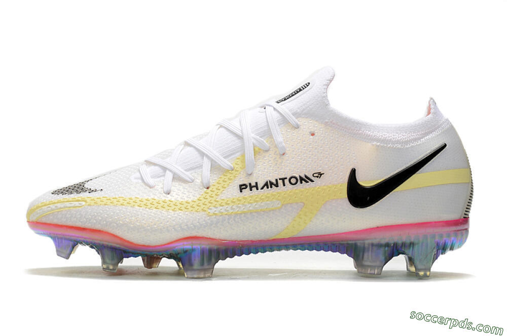 Nike Phantom GT 2 Elite FG Low-Tops Football Boots - White/Yellow/Black 2
