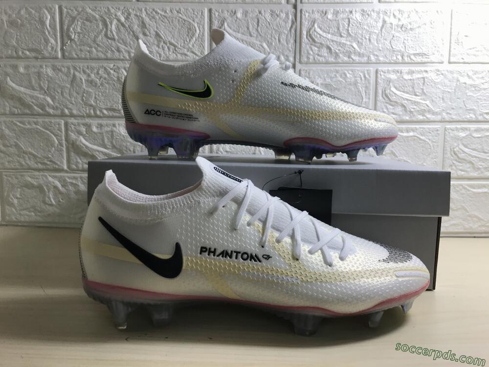 Nike Phantom GT 2 Elite FG Low-Tops Football Boots - White/Yellow/Black