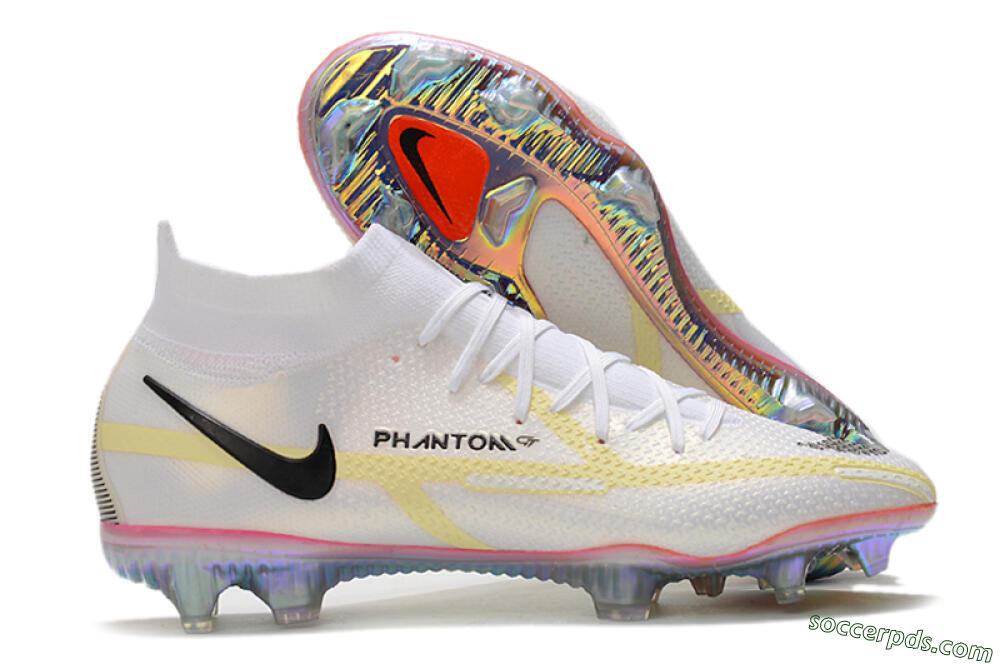 Nike Phantom GT 2 Elite DF FG High-Tops Football Boots - White/Yellow/Black 1