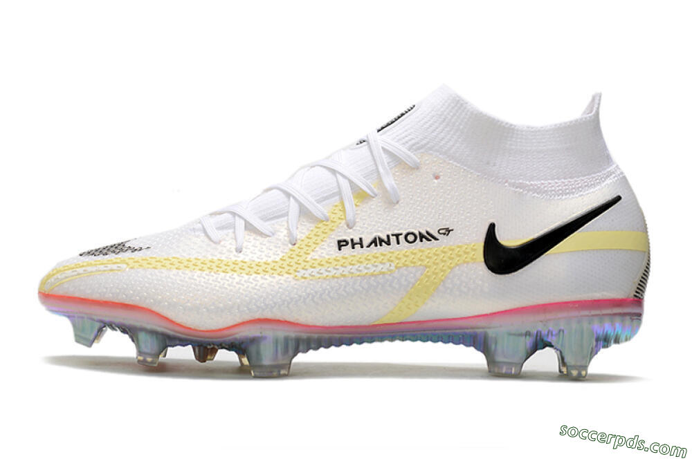 Nike Phantom GT 2 Elite DF FG High-Tops Football Boots - White/Yellow/Black 2