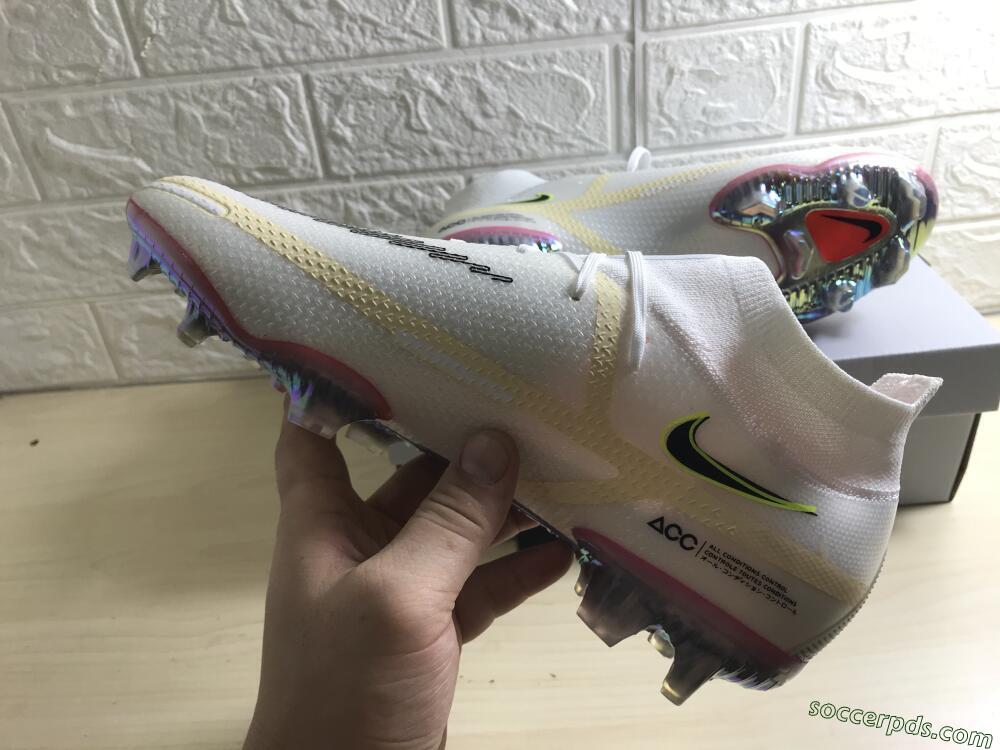 Nike Phantom GT 2 Elite DF FG High-Tops Football Boots - White/Yellow/Black