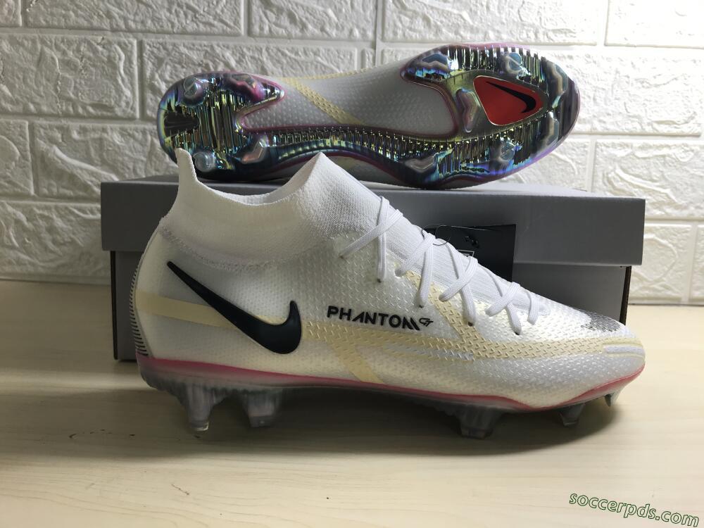 Nike Phantom GT 2 Elite DF FG High-Tops Football Boots - White/Yellow/Black