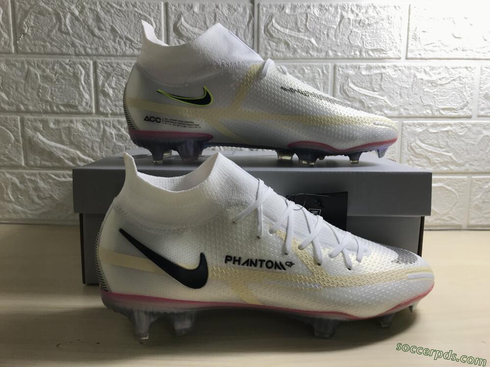 Nike Phantom GT 2 Elite DF FG High-Tops Football Boots - White/Yellow/Black