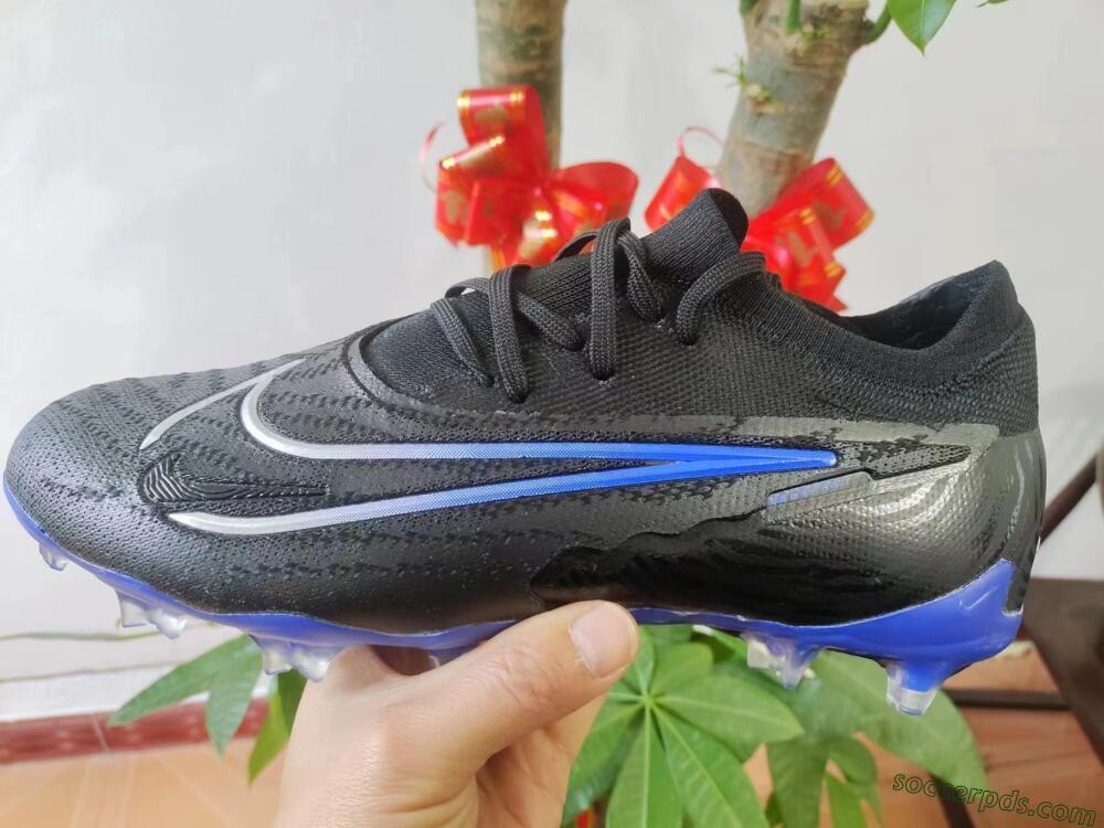 Nike Phantom GX Elite FG Low-Tops Football Boots - Black/Grey/Blue