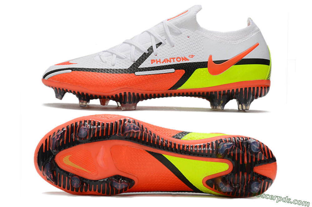 Nike Phantom GT 2 Elite FG Low-Tops Football Boots - White/Red/Green 0