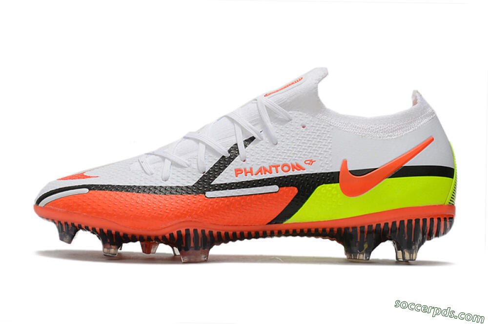 Nike Phantom GT 2 Elite FG Low-Tops Football Boots - White/Red/Green 2