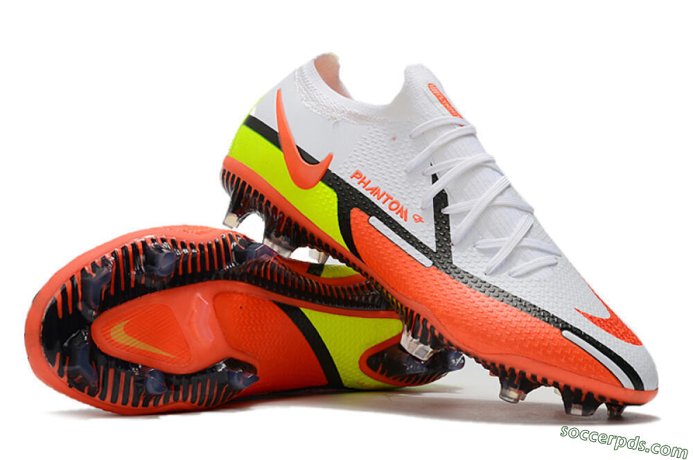 Nike Phantom GT 2 Elite FG Low-Tops Football Boots - White/Red/Green 3