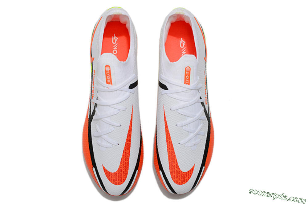 Nike Phantom GT 2 Elite FG Low-Tops Football Boots - White/Red/Green 4