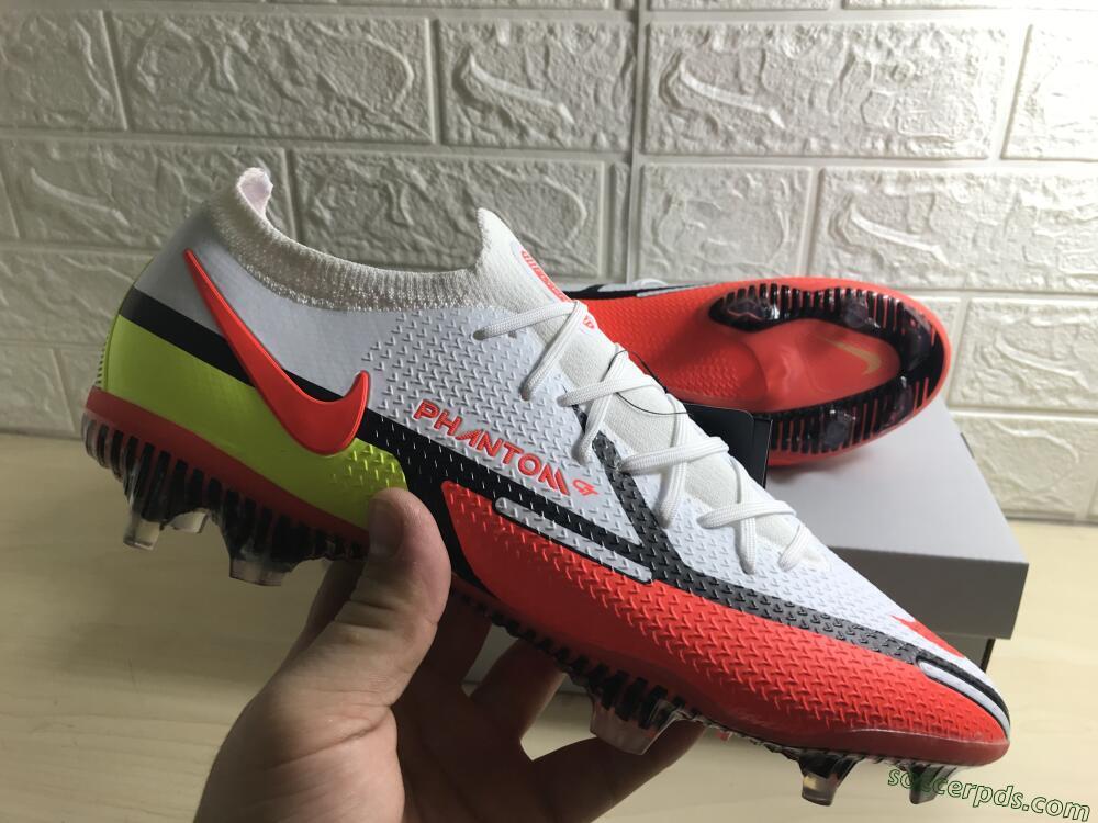 Nike Phantom GT 2 Elite FG Low-Tops Football Boots - White/Red/Green