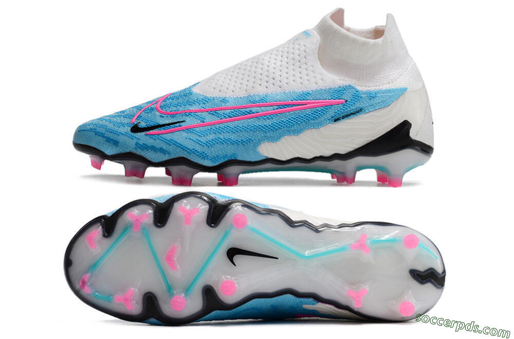 Nike Phantom GX Elite DF FG High-Tops Football Boots - Blue/White/Pink 0