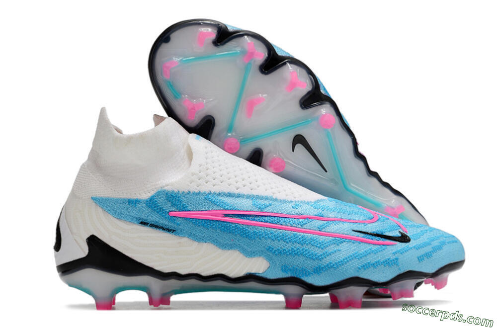Nike Phantom GX Elite DF FG High-Tops Football Boots - Blue/White/Pink 1
