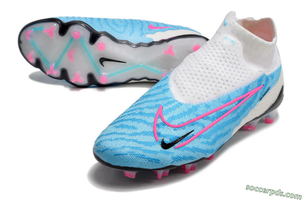 Nike Phantom GX Elite DF FG High-Tops Football Boots - Blue/White/Pink 3
